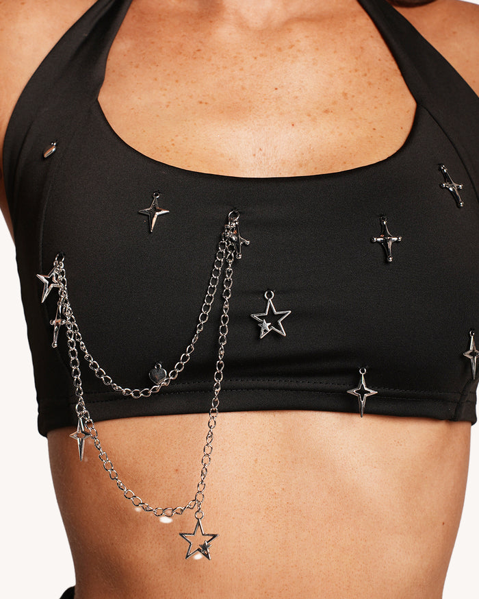 1-800 Techno Grl Halter Top with Arm Warmers
