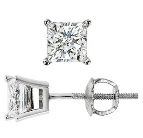 1/4 Carat Princess Cut Diamond Martini Studs
