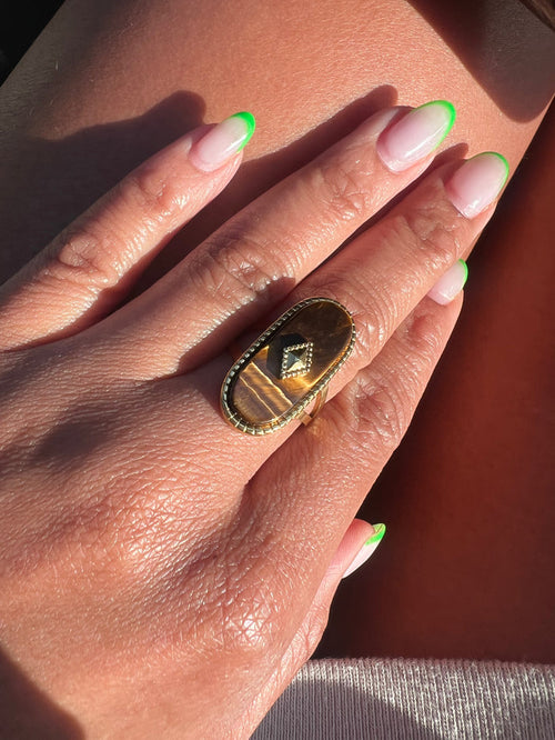 Adjustable Stone Statement Ring