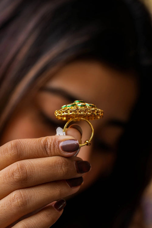Aarvi Gold Plated Fusion Adjustable Ring