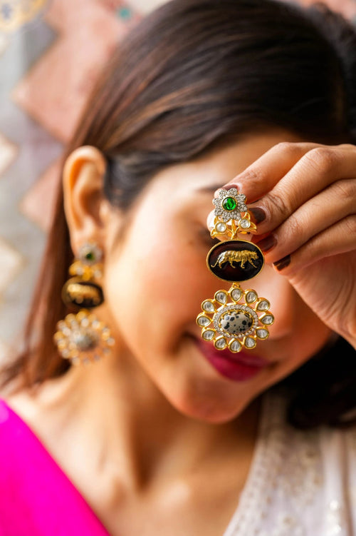 Achinthya Gold Plated Fusion Earrings