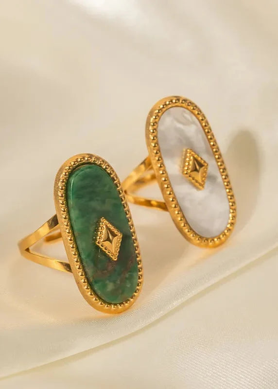 Adjustable Stone Statement Ring