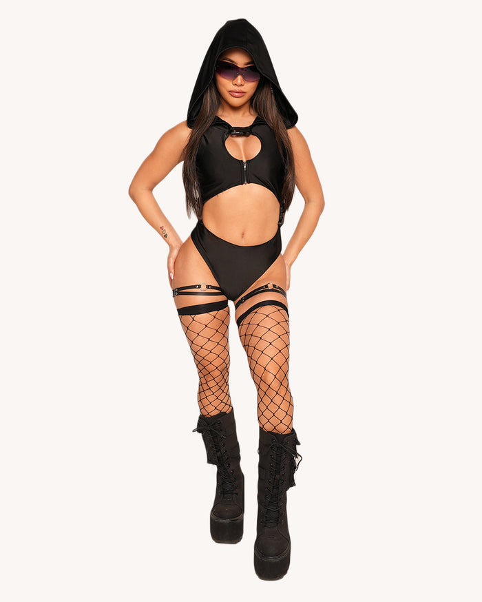 All Nighter Hooded Buckle Bodysuit