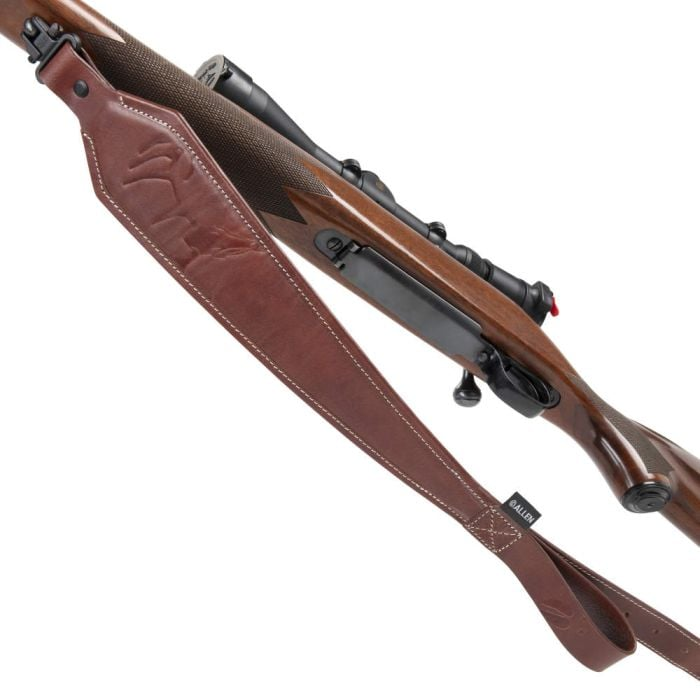 Allen Heritage Deer Deboss Sling with Sling Swivel Leather Brown 35"