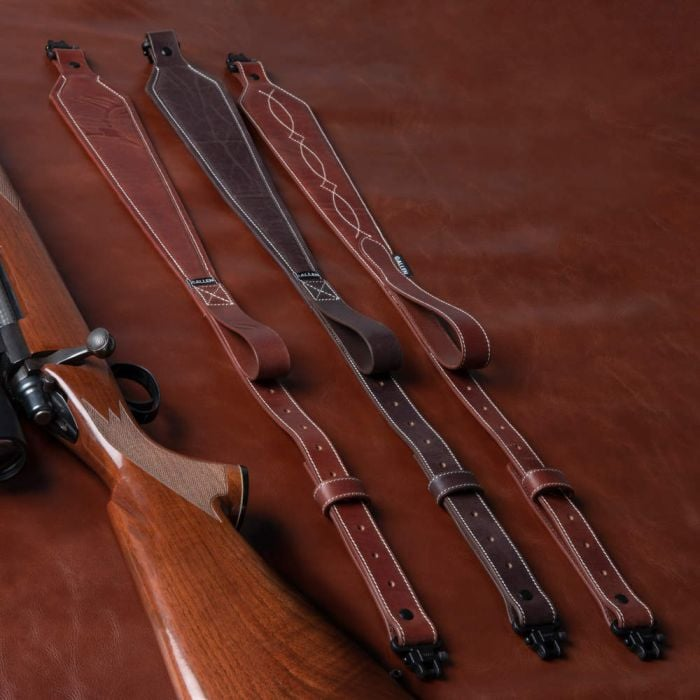 Allen Heritage Deer Deboss Sling with Sling Swivel Leather Brown 35"