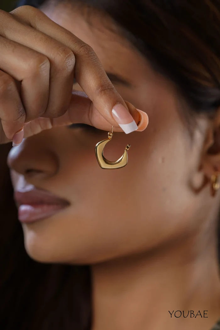 Anaya Hoops, Anti-Tarnish Steel Earrings
