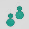 Aqua Double Bead Sarah Earrings - Sylca Designs - Chunky Jewelry