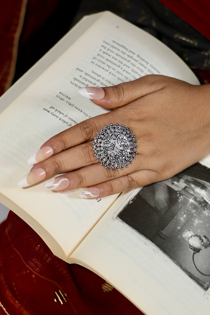 Azura Free Sized - Adjustable, Bohemian Oxidised Ring