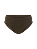Bamboo women's cocoa brown mid rise underpants on white background