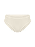 Bamboo women's cream mid rise underpants on white background