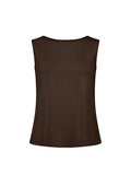 cocoa boat neck singlet with wide shoulder coverage, women's bamboo clothing