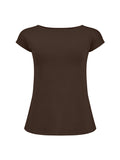 Brown t-shirt on a white background, women's bamboo clothing