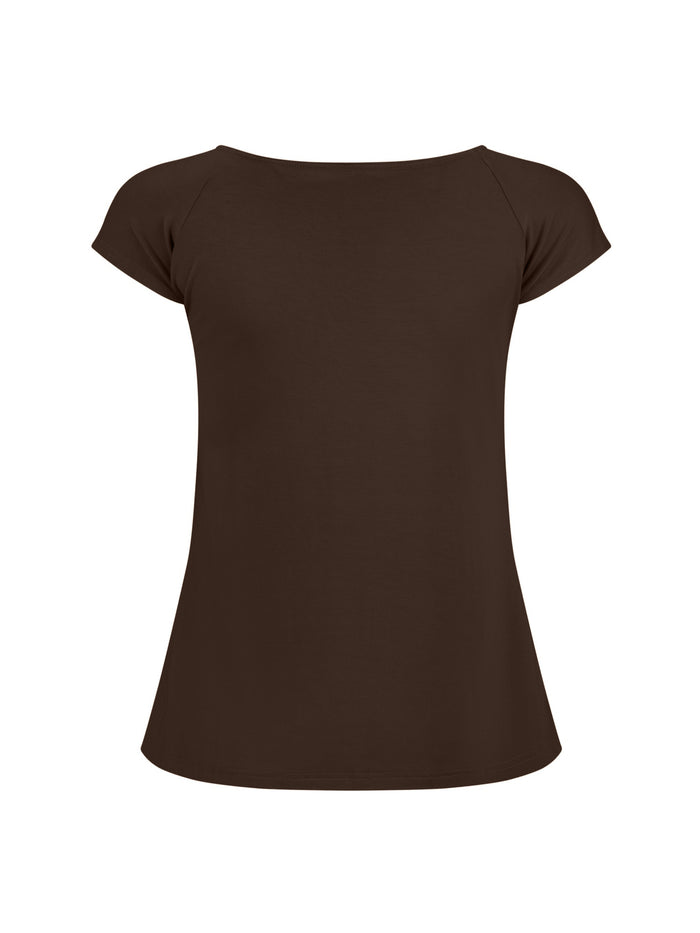 Brown t-shirt on a white background, women's bamboo clothing