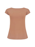 Bamboo Boat Neck T Shirt - Toffee