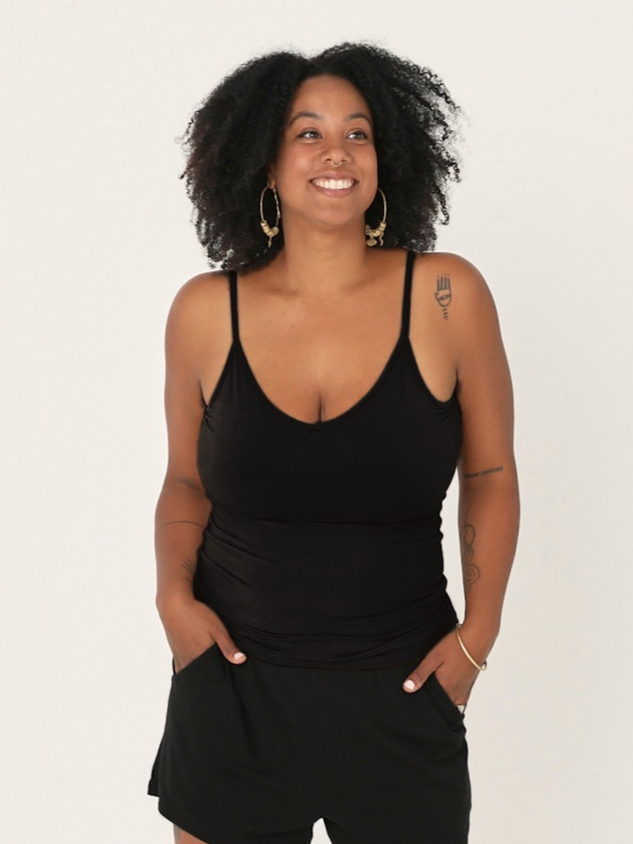 Bamboo Body Singlet - Black