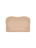Caramel brown boob tube top, bandeau/strapless bra with side ruching support, women's bamboo clothing