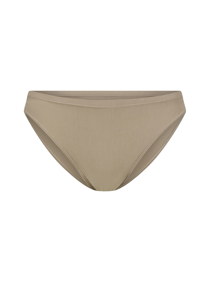 Bamboo caramel beige bikini bottom on a white background