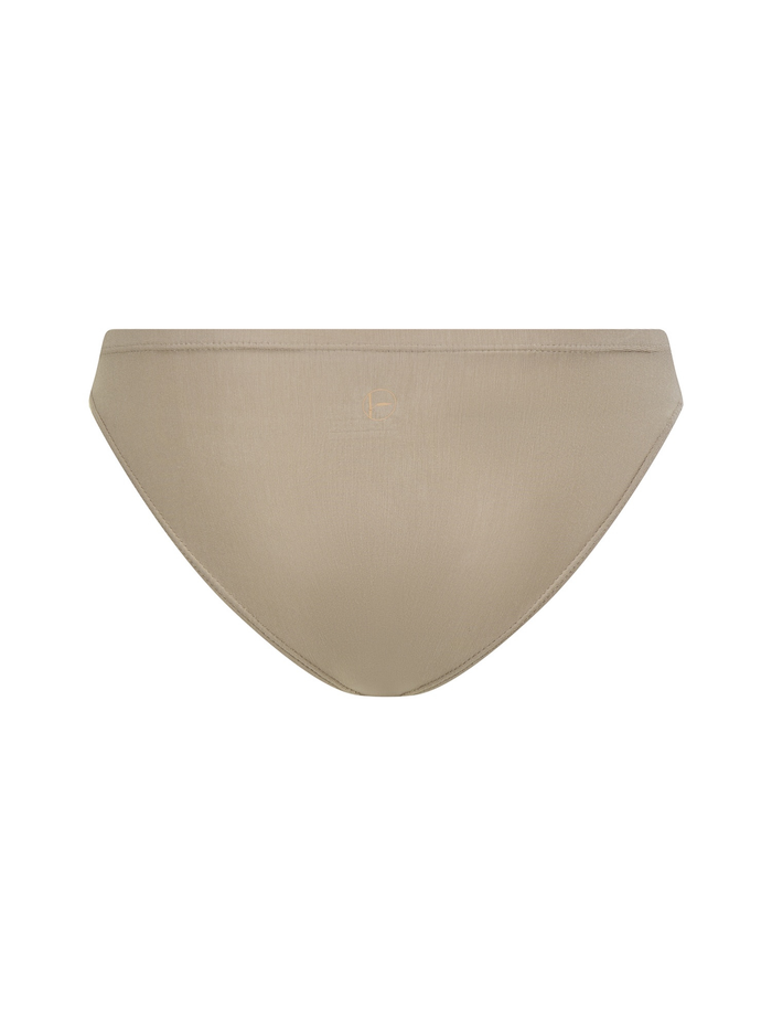 Bamboo caramel beige bikini bottom on a white background