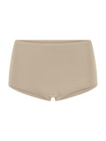 Beige high-waisted boyleg underwear on a white background