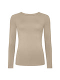Bamboo Crew Neck Long Sleeve Tee - Caramel
