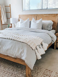 queen bed duvet cover in soft grey 'antarctica', bamboo bedding