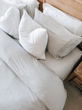 king bed bamboo fitted sheet in pale grey 'antarctica', bamboo bedding