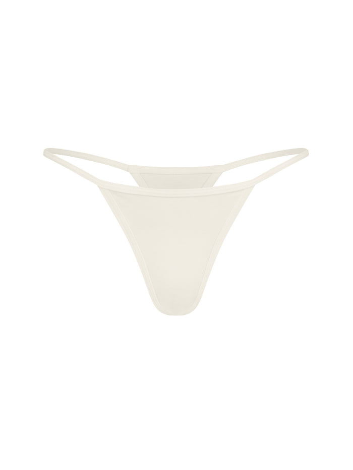 Cream barely there, string style g-string, women's bamboo underwear
