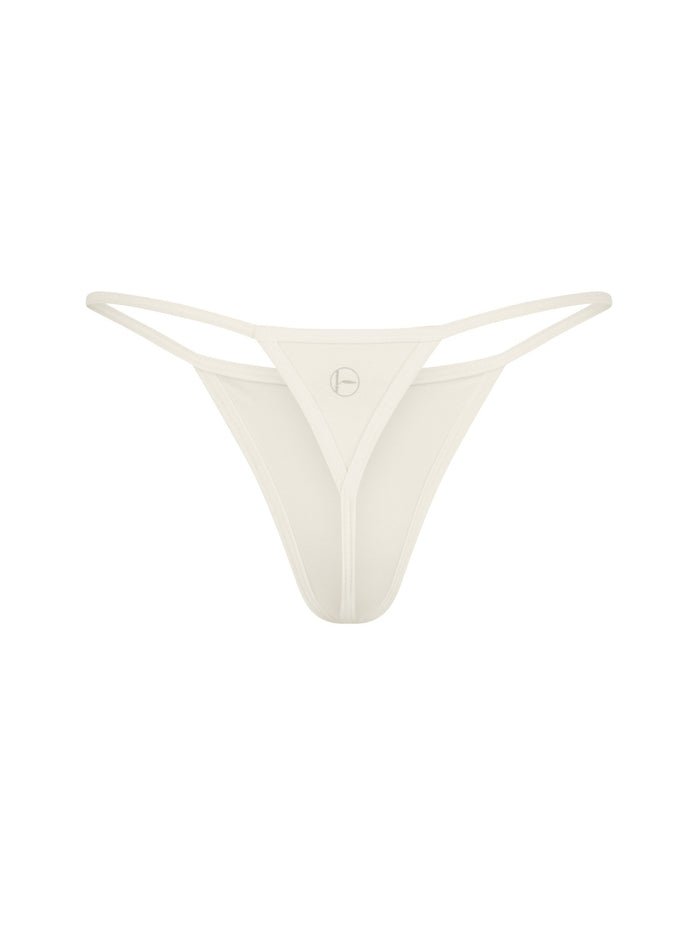 Cream barely there, string style g-string, women's bamboo underwear