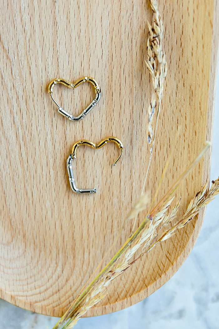 Bamboo Heart Hoops