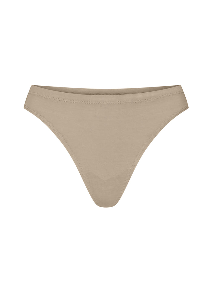 caramel hip g-string, mid waist, thong back, fuller coverage g-string, women's bamboo underwear