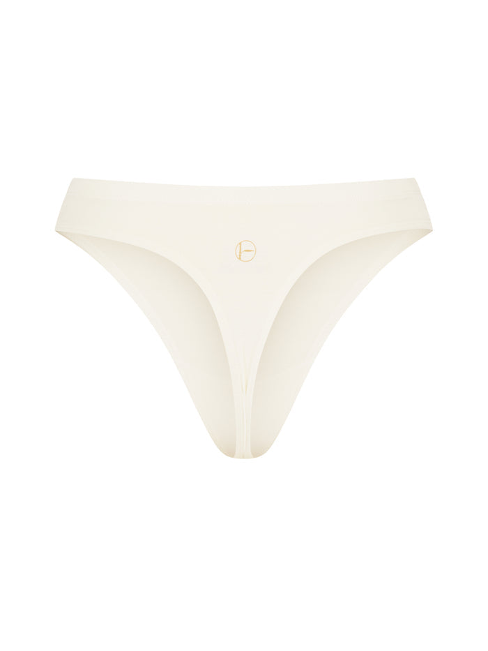 cream hip g-string, mid waist, thong back, fuller coverage g-string, women's bamboo underwear