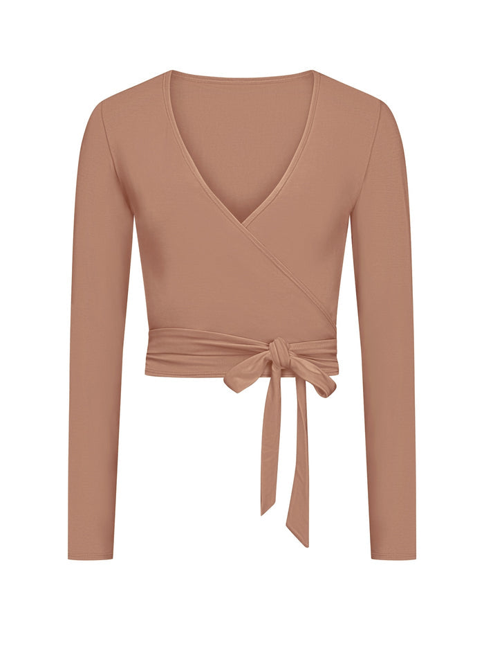Bamboo Long Sleeve Ballet Wrap - Toffee