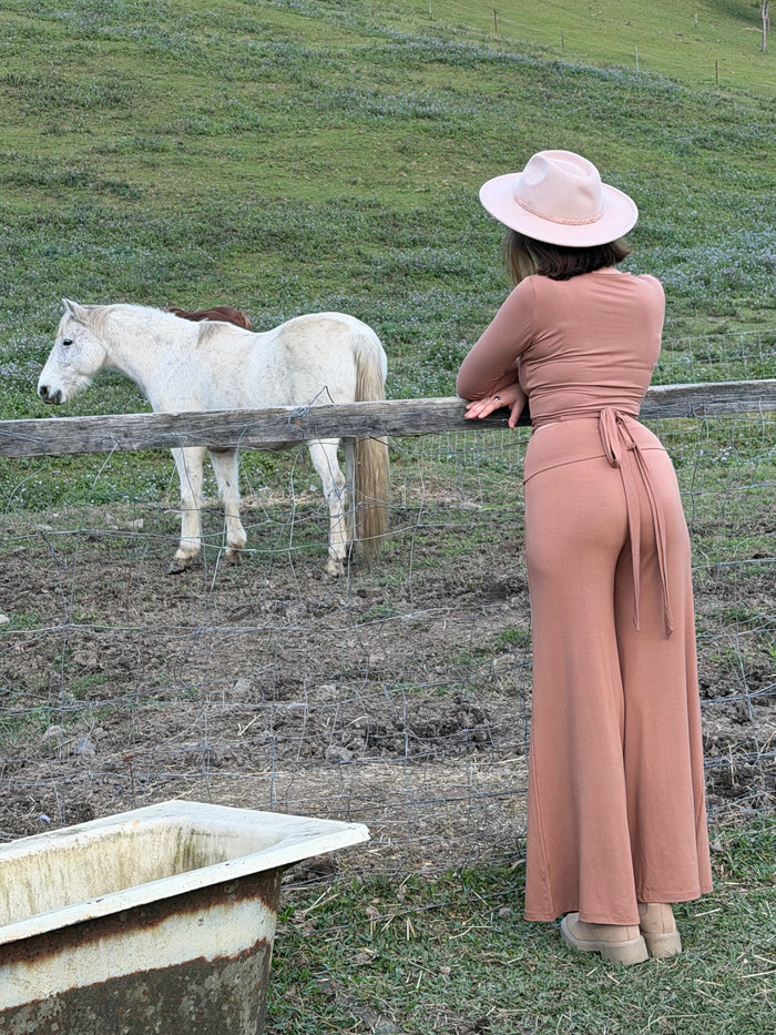 Bamboo Long Sleeve Ballet Wrap - Toffee