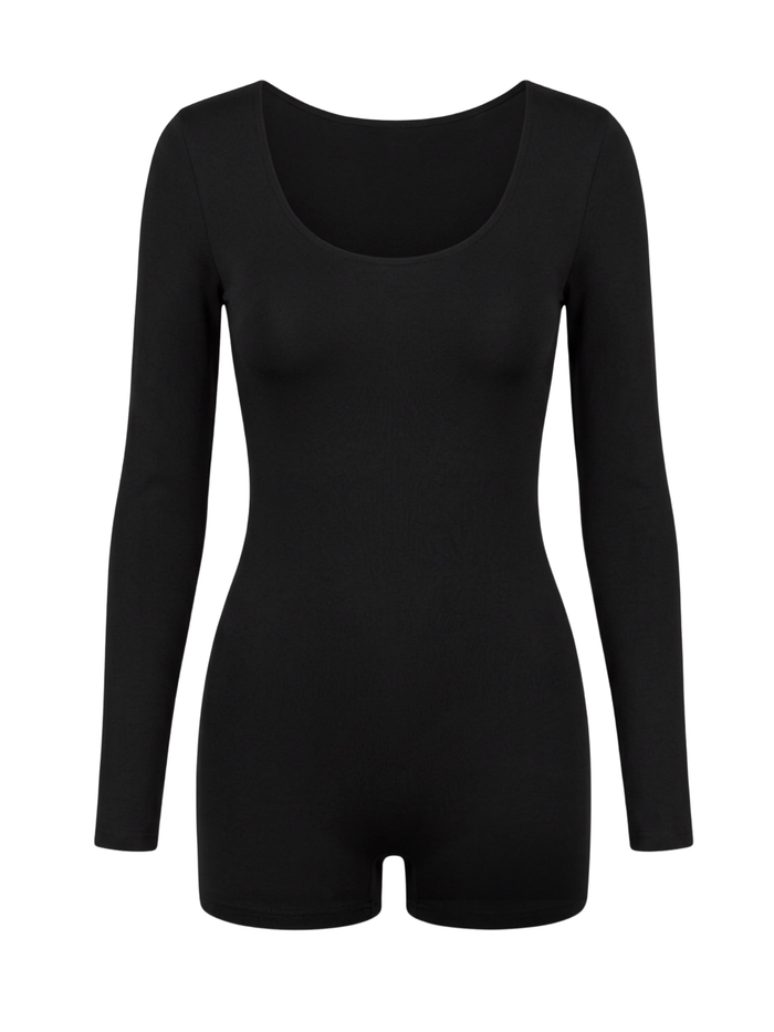 Bamboo Long Sleeve Bodysuit - Black