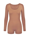 Bamboo Long Sleeve Bodysuit - Toffee