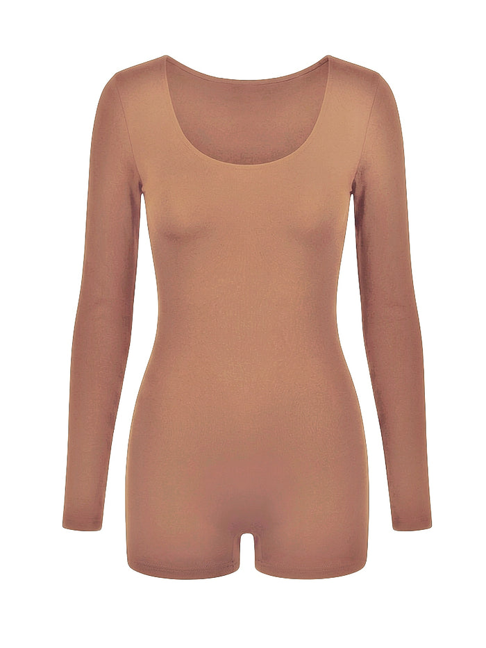 Bamboo Long Sleeve Bodysuit - Toffee