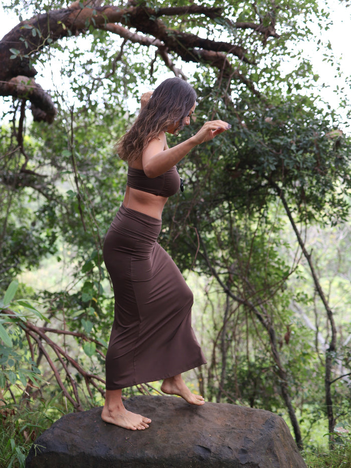 Bamboo Maxi Skirt - Cocoa
