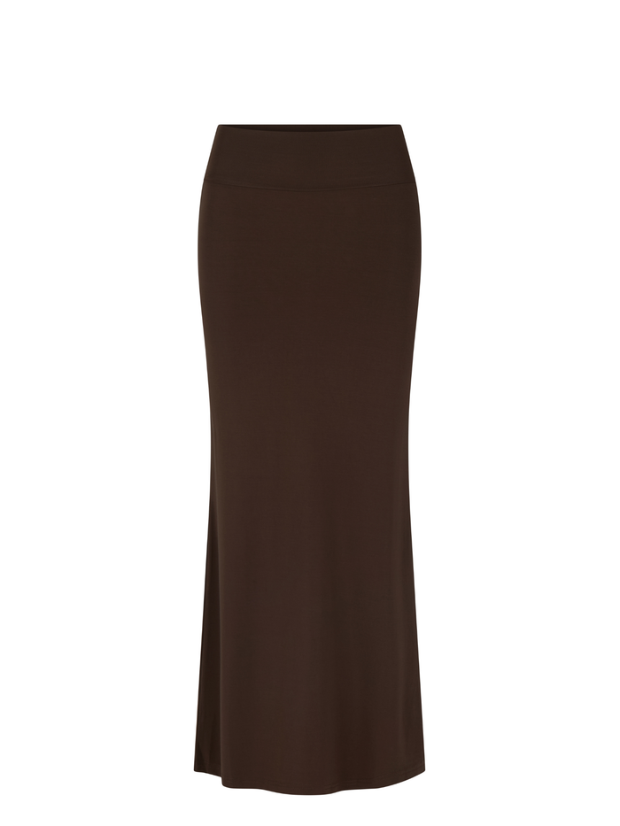 Cocoa brown bamboo maxi tube pencil skirt, bamboo womens clothing