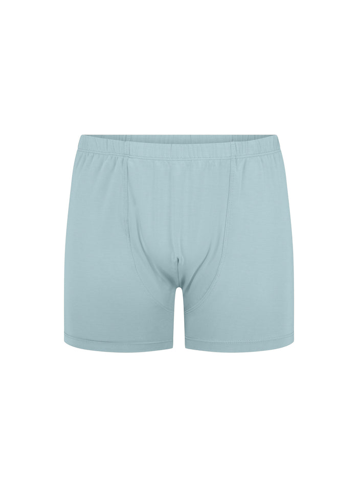 Light topaz blue men's boxer briefs on a white background