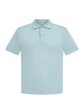 Light Topaz blue polo shirt on a white background, bamboo menswear
