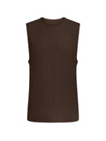Cocoa brown men's bamboo sleeveless  tank singlet on a white background