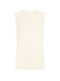 cream generous classic fit tank singlet, soft neckband, crew neckline, sleeveless, men's bamboo clothing