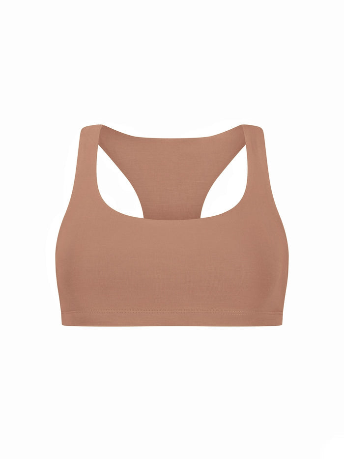 Bamboo Racer Back Bra - Toffee