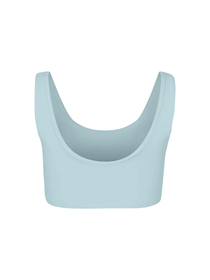 bamboo light topaz blue reversible bra on a white background