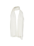 Model wearing cream scarf or shawl, women's bamboo clothing accessories