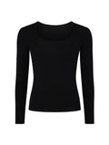 Black long-sleeve shirt on a white background