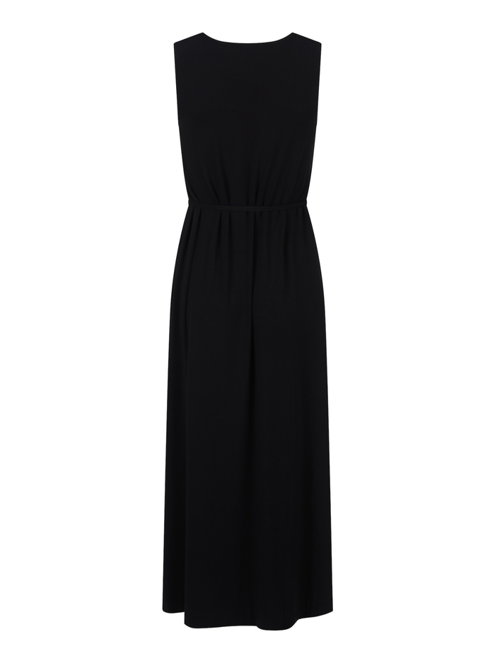 Bamboo Scoop Neck Maxi Dress - Black