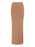 Bamboo Side Split Maxi Skirt - Toffee