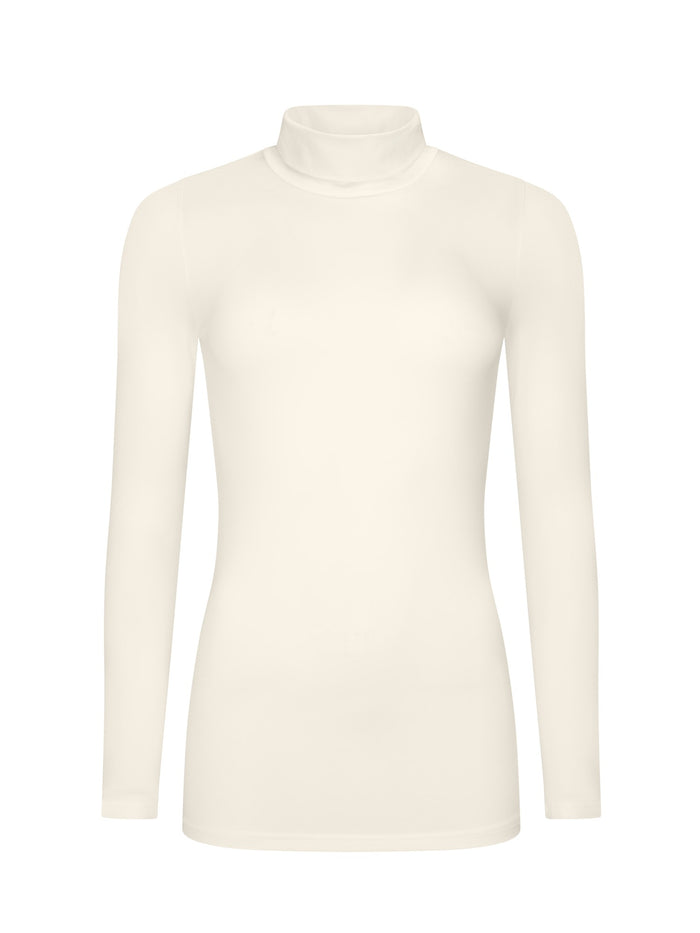 White turtleneck sweater on a white background