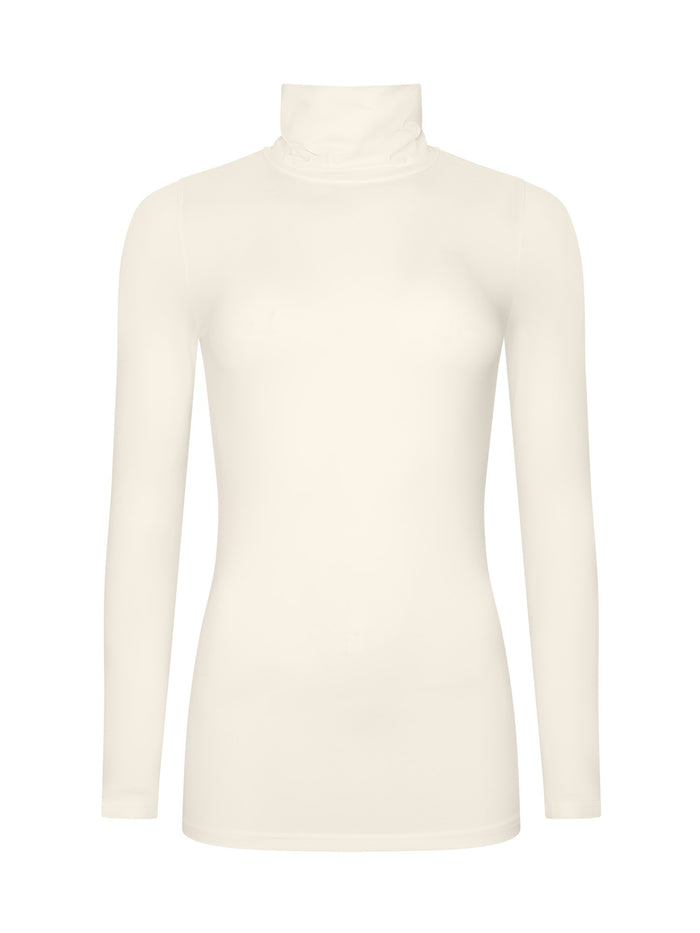 White turtleneck sweater on a white background